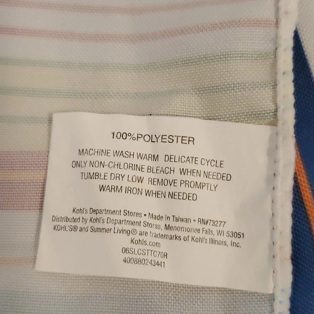 Navy Red White Stripe Tablecloth